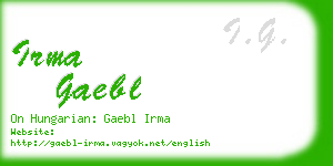 irma gaebl business card